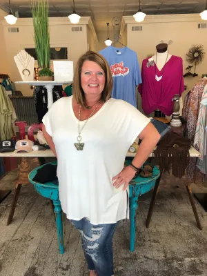 Solid V-Neck Tunic