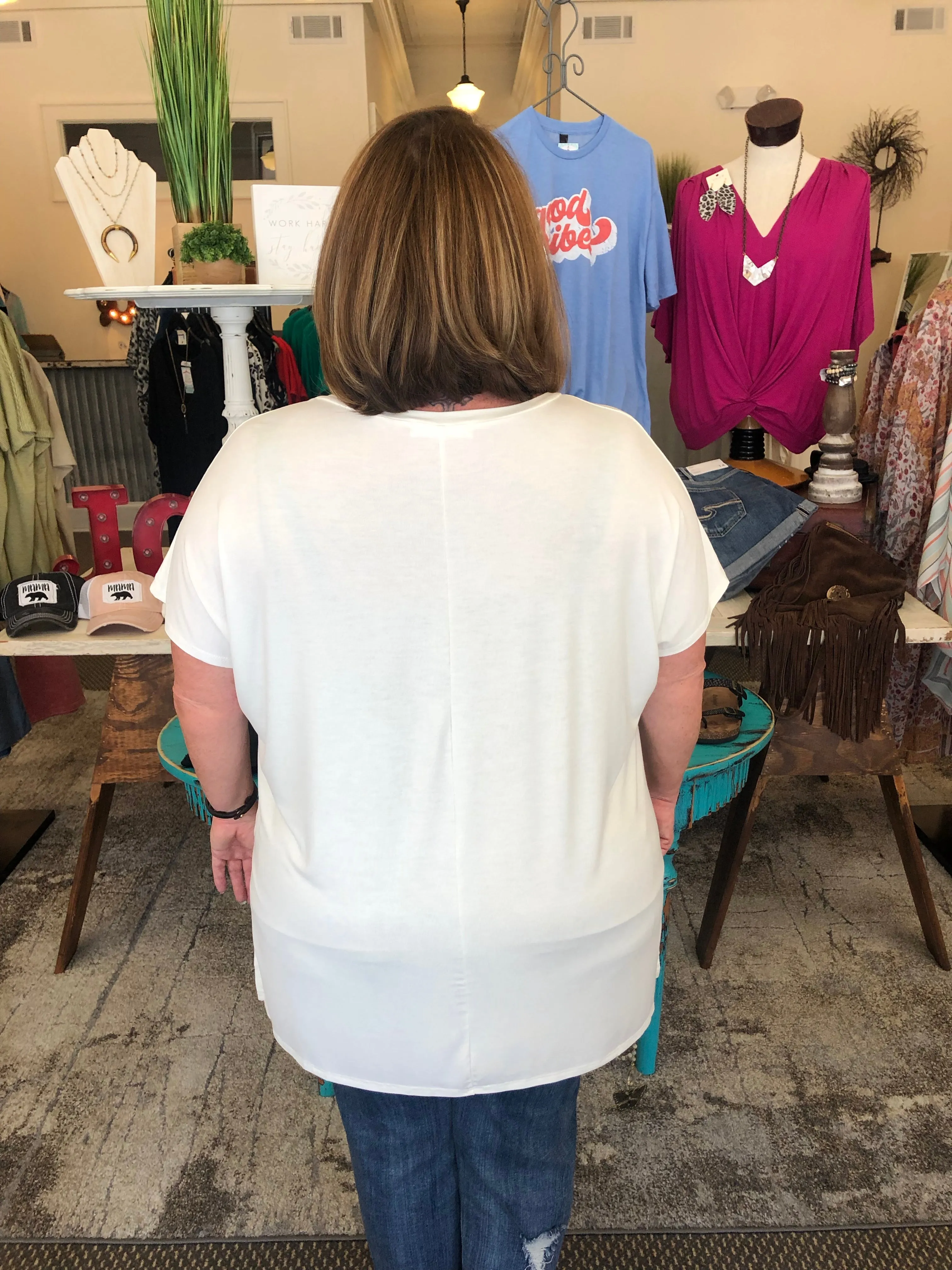 Solid V-Neck Tunic
