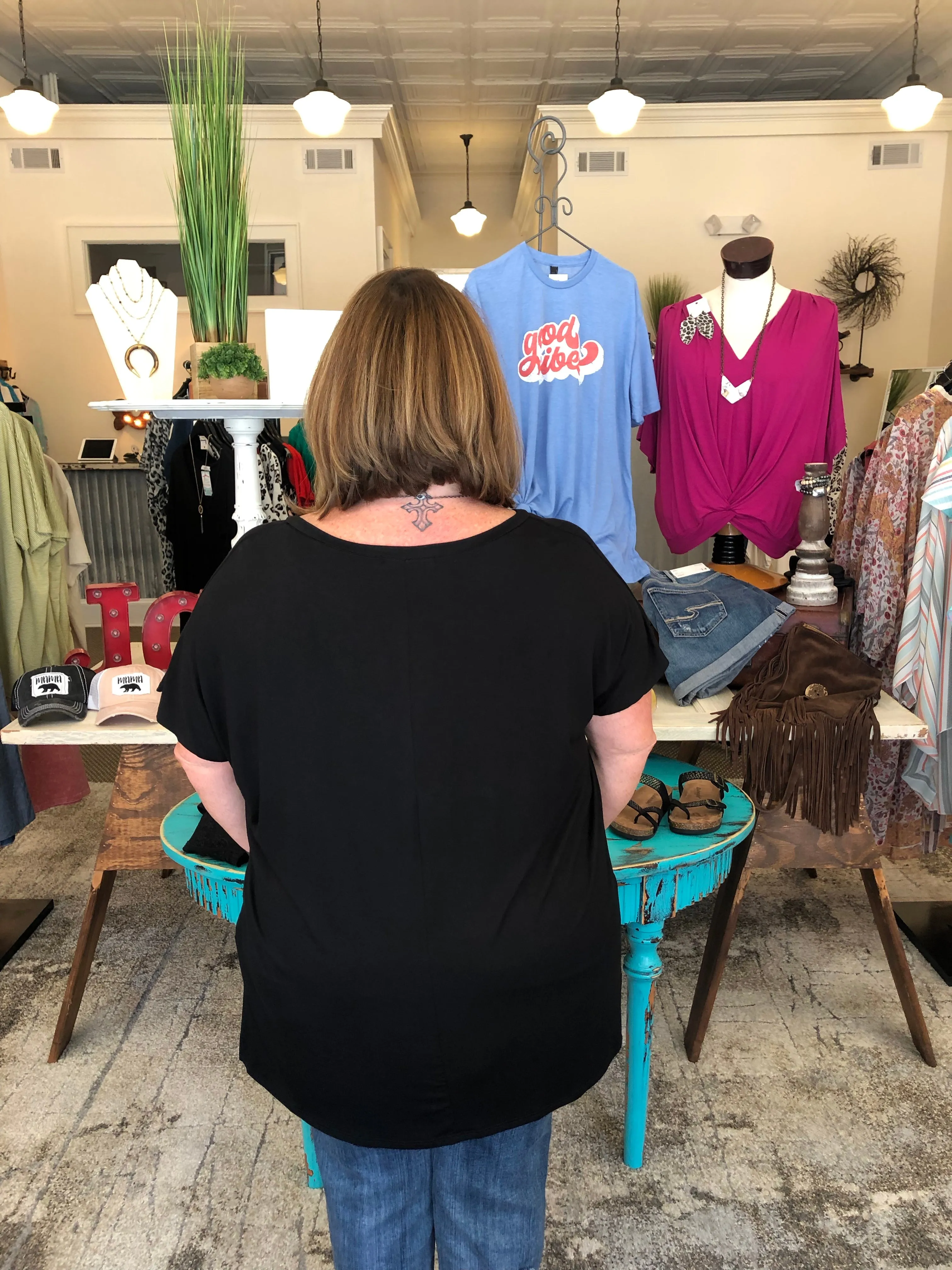 Solid V-Neck Tunic
