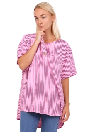 Striped Made In Italy Short Sleeve Shirt One Size