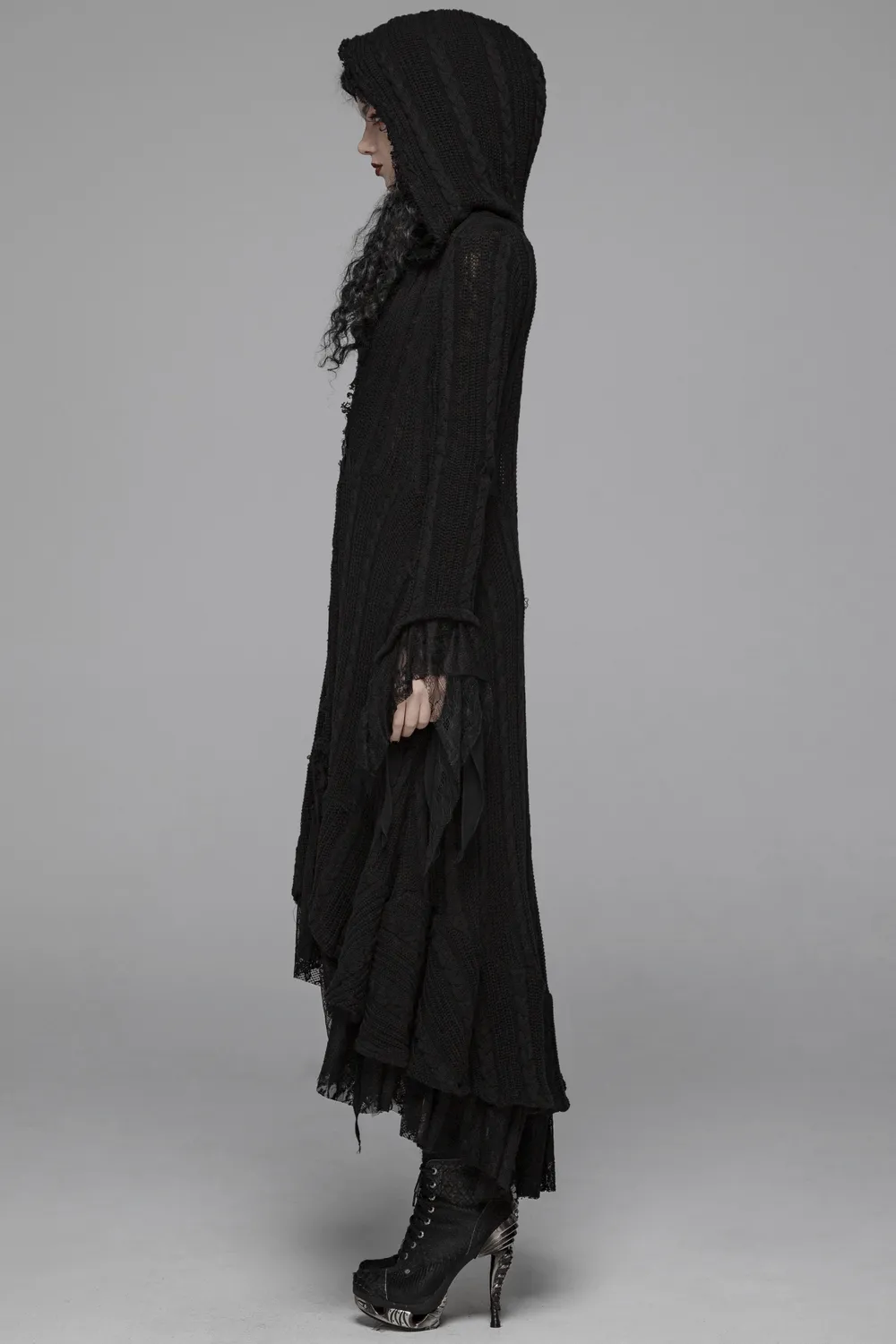 Stylish Hooded Gothic Long Cardigan for Women