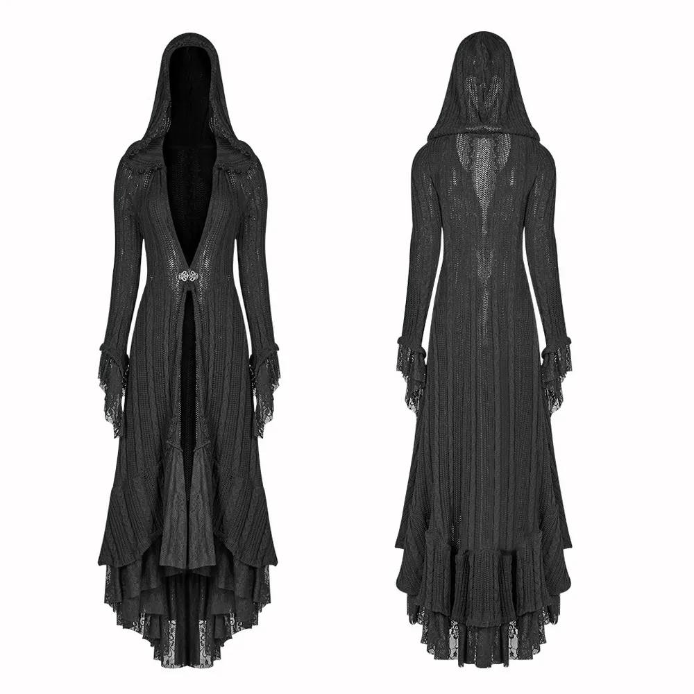 Stylish Hooded Gothic Long Cardigan for Women