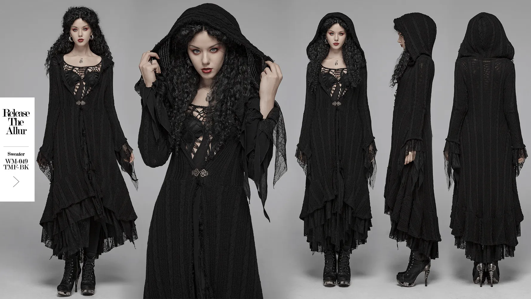 Stylish Hooded Gothic Long Cardigan for Women