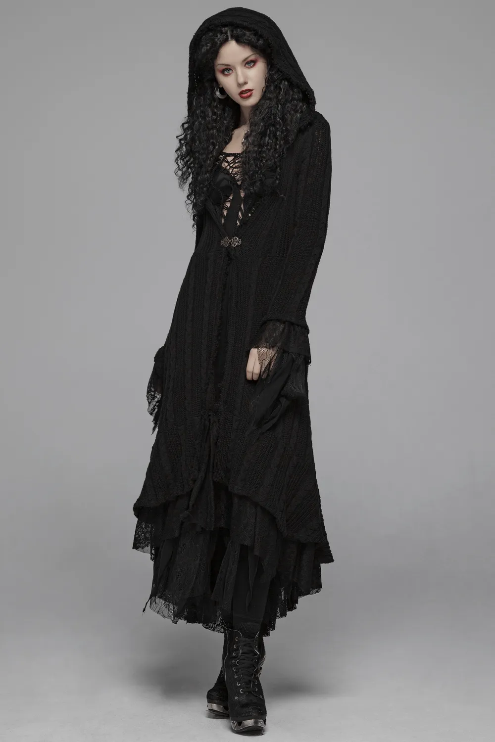 Stylish Hooded Gothic Long Cardigan for Women
