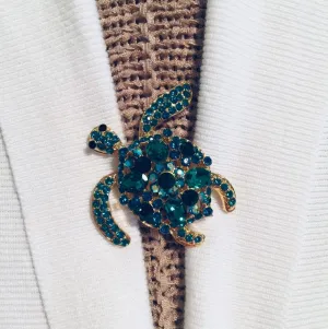 Sweater Clips Blue Green Turtle Cardigan Clasp Sweater Clip Gift Gifts for Her by Fabulici