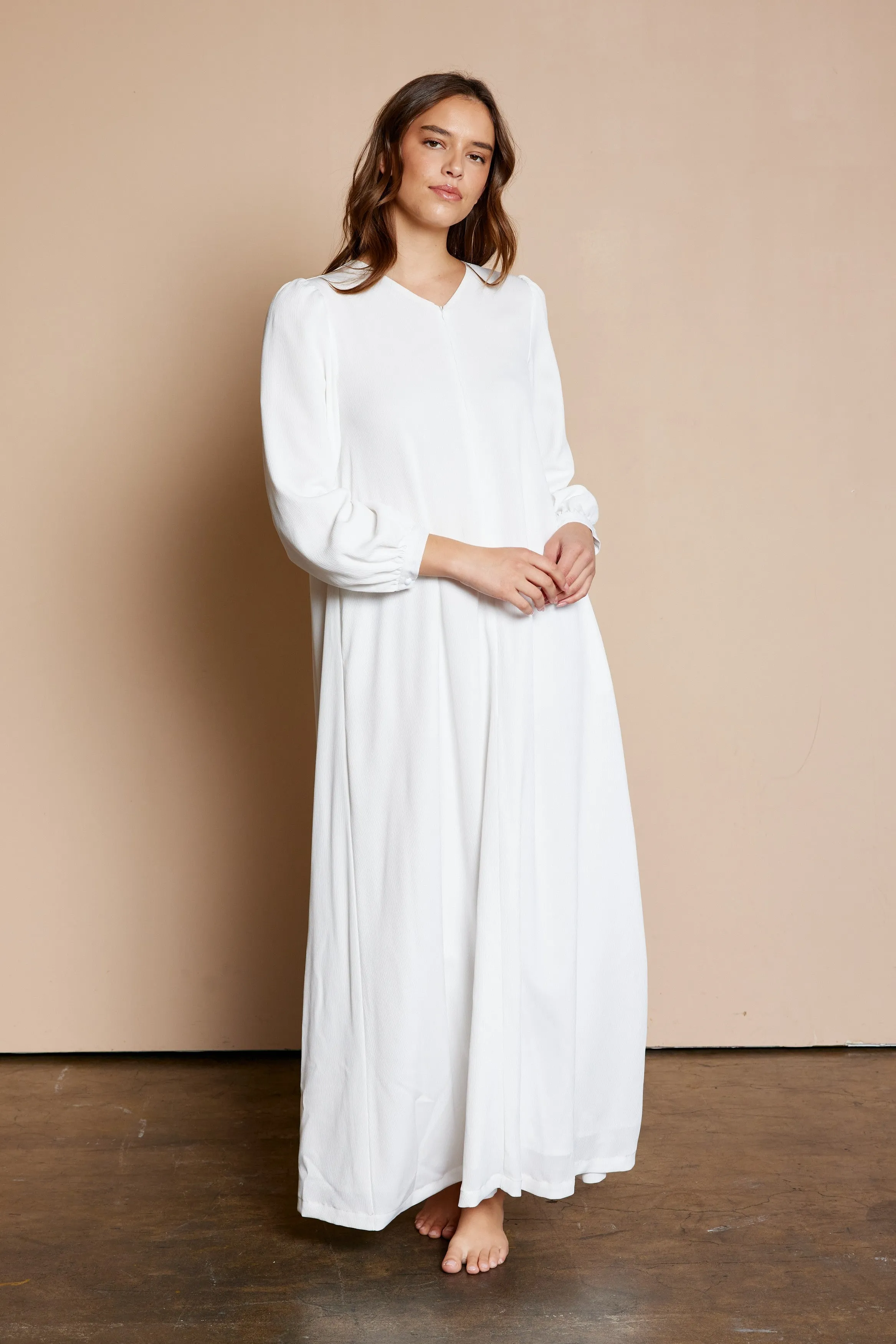 The Half-Zip White Dress