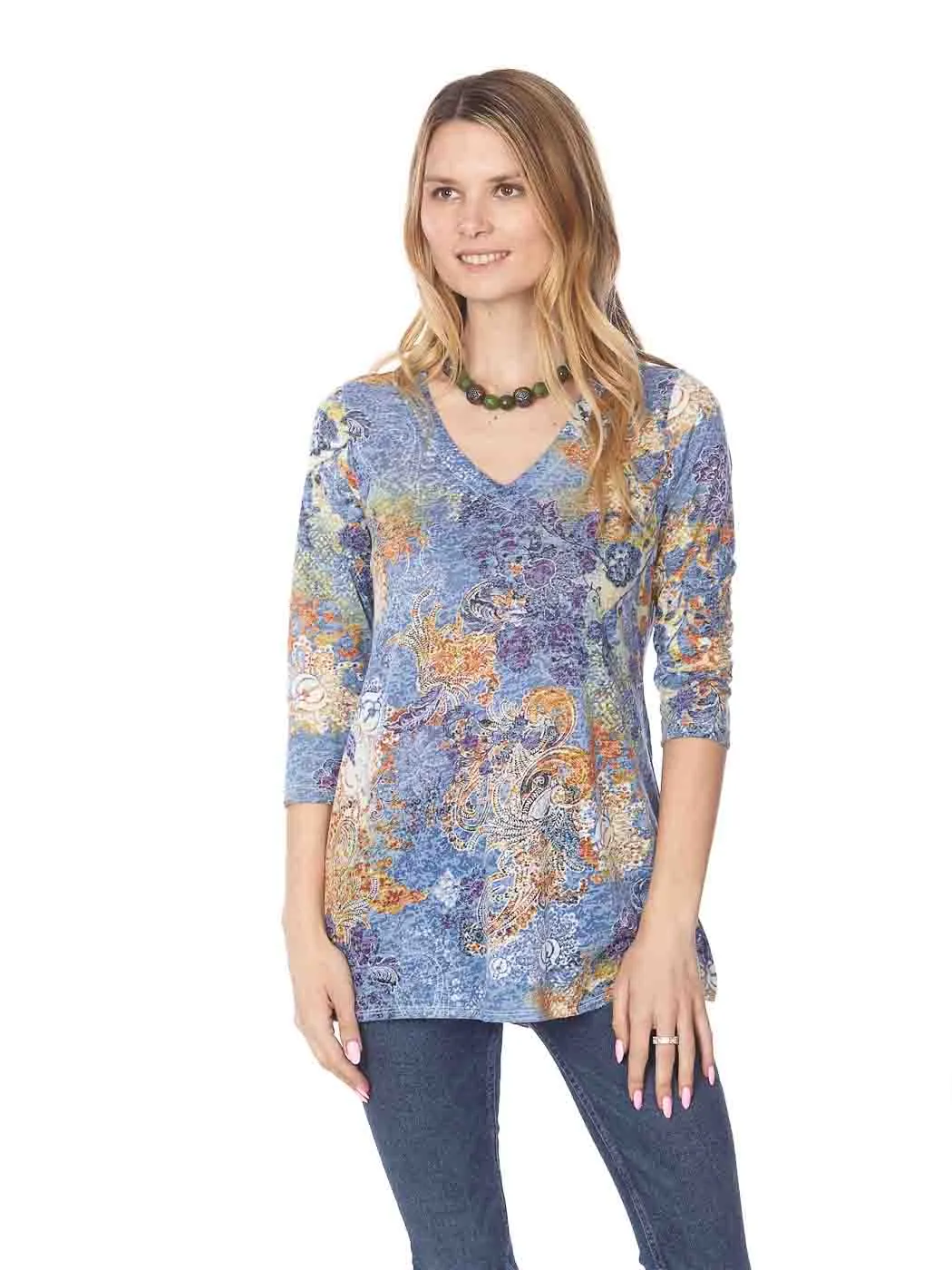 Tianello print "Lenciaga" Cotton Burnout "Leyton" Tunic