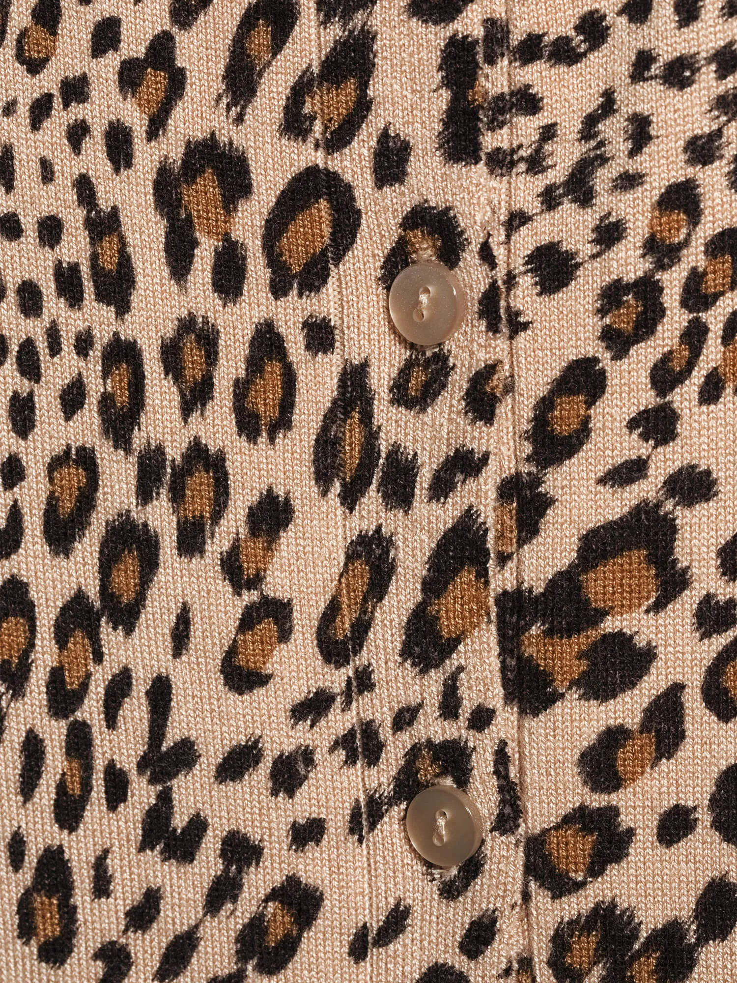 Time and Tru Women's  Leopard Everyday Crew Neck Cardigan