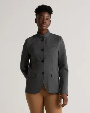 Ultra-Stretch Ponte Stand Collar Blazer