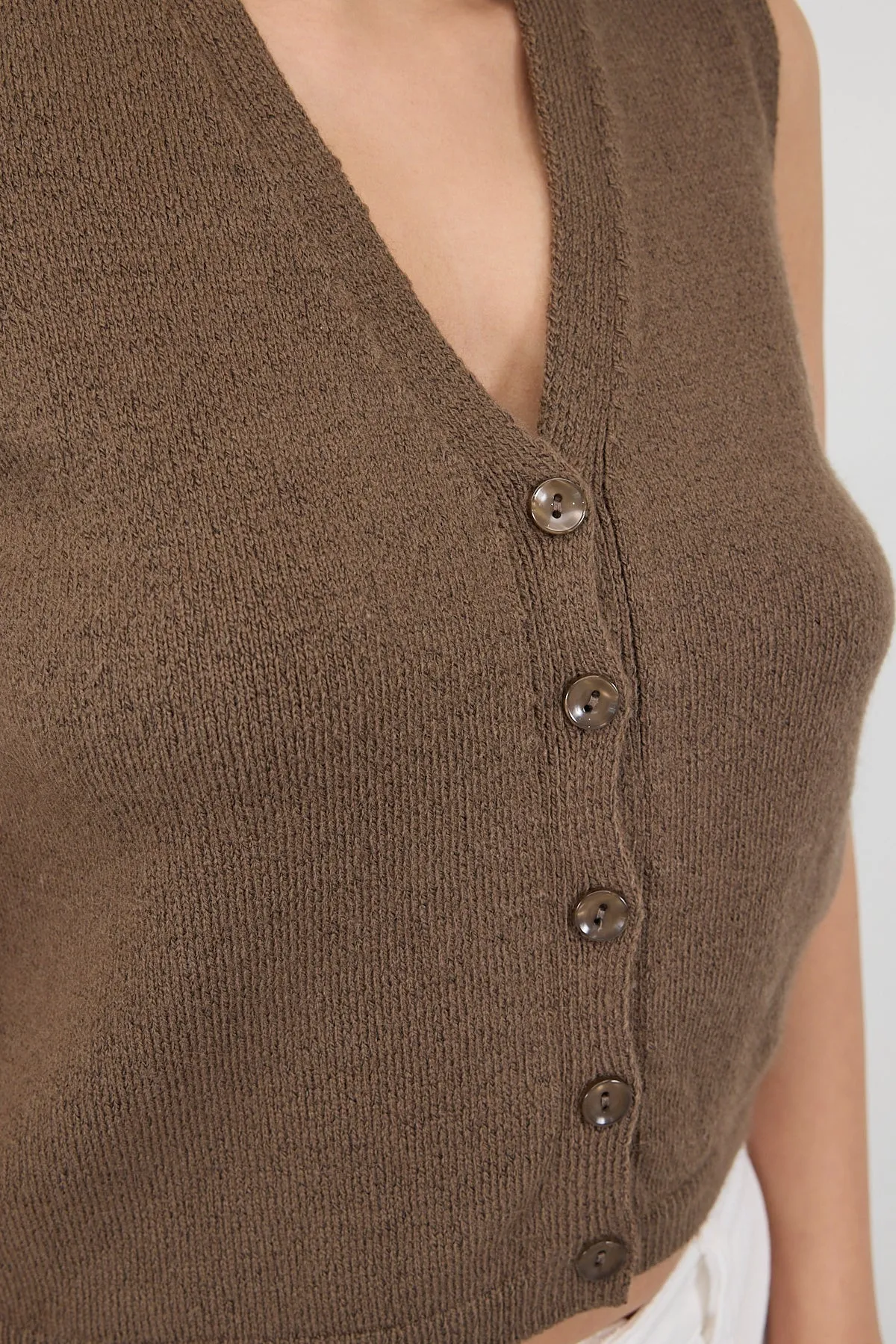 V-Neck Buttoned Knitwear Sweater