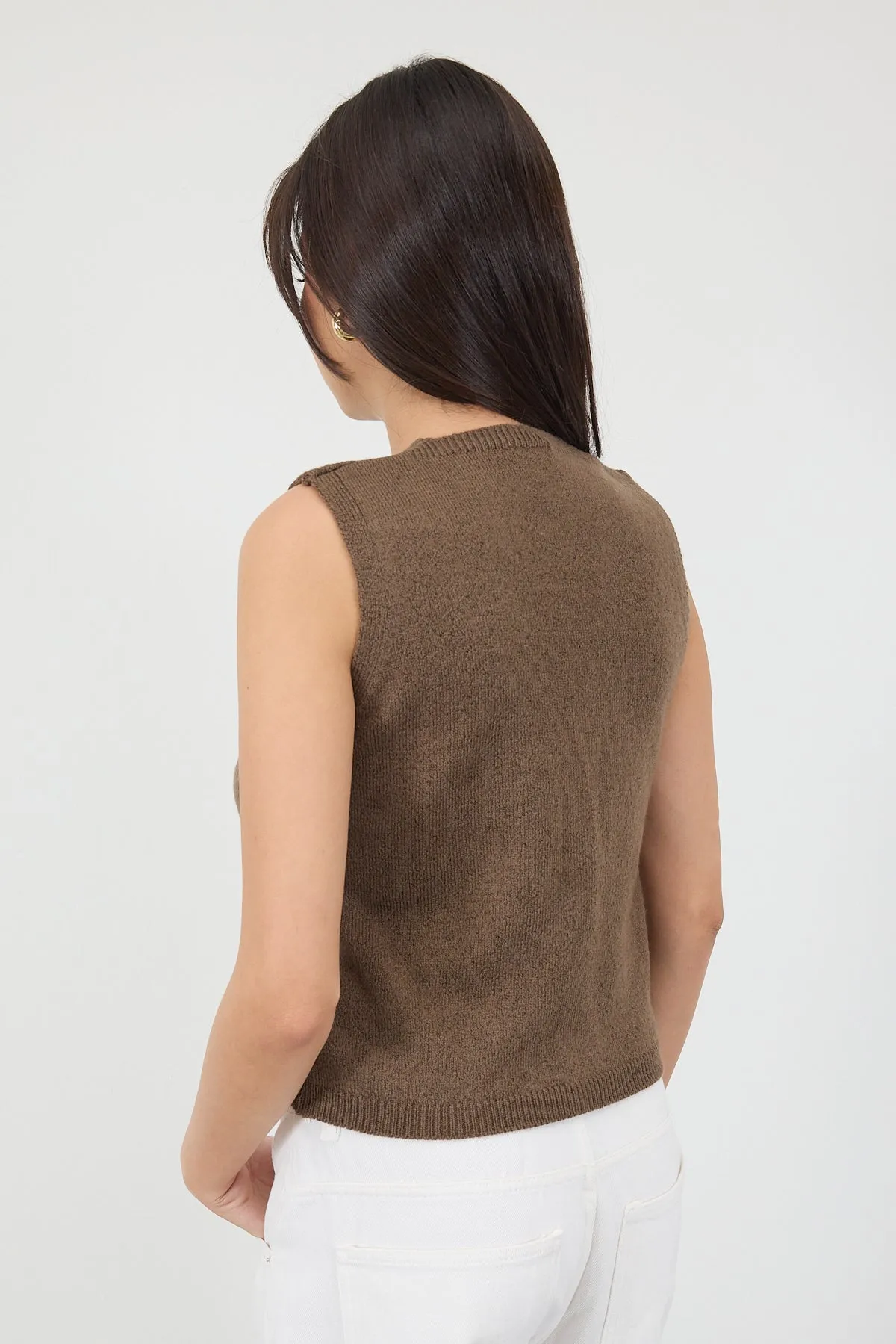 V-Neck Buttoned Knitwear Sweater