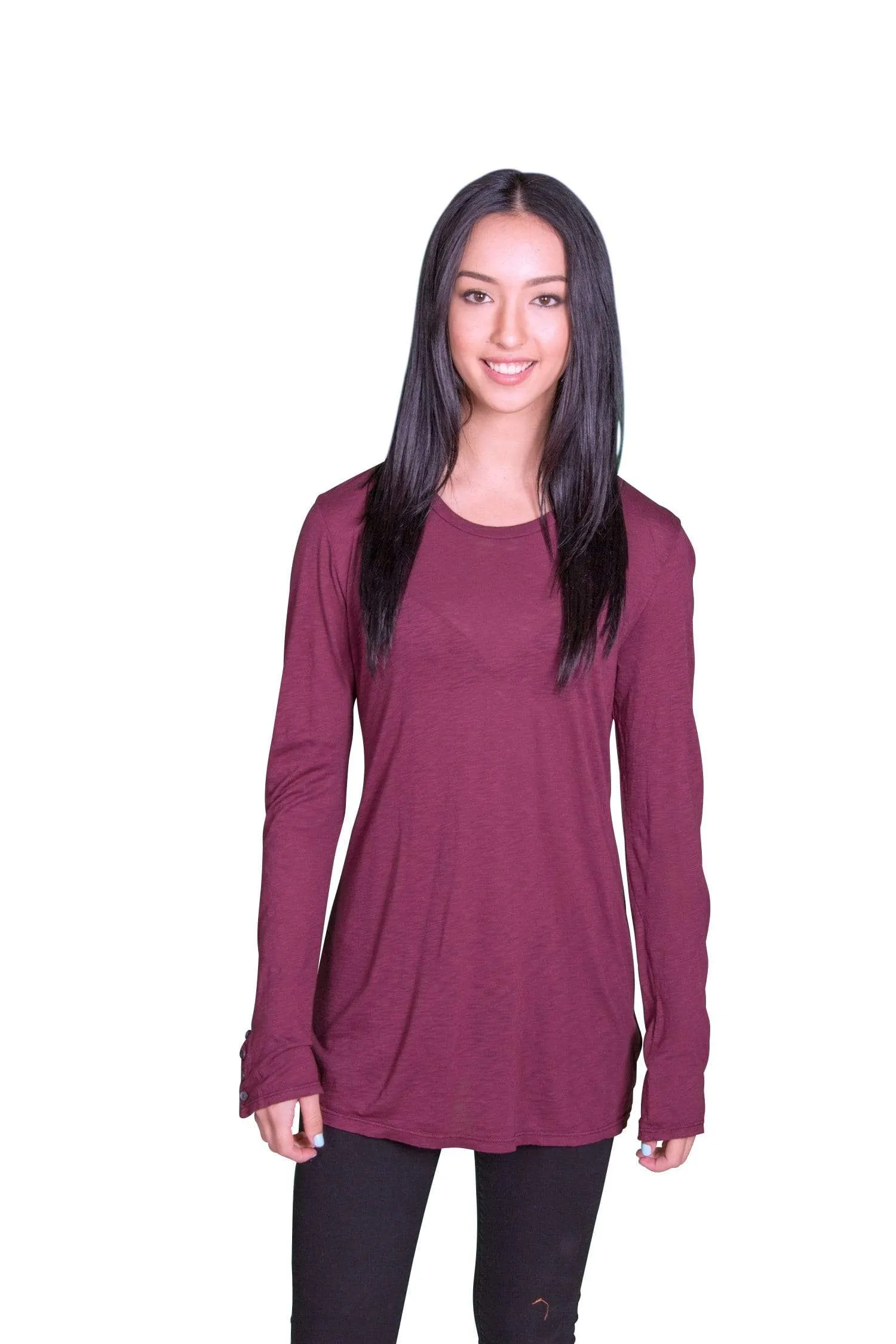 Velvet by Graham & Spencer Suella Luxe Slub Button Cuff Top