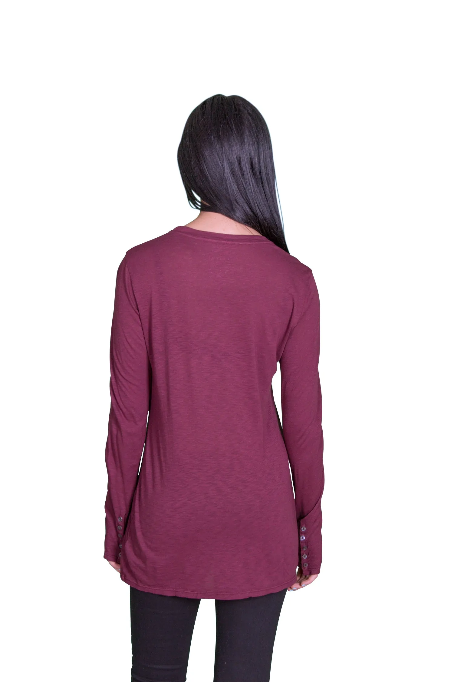 Velvet by Graham & Spencer Suella Luxe Slub Button Cuff Top