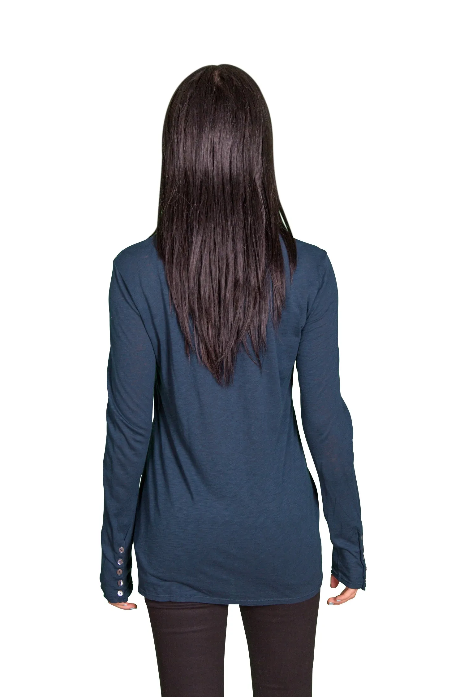 Velvet by Graham & Spencer Suella Luxe Slub Button Cuff Top