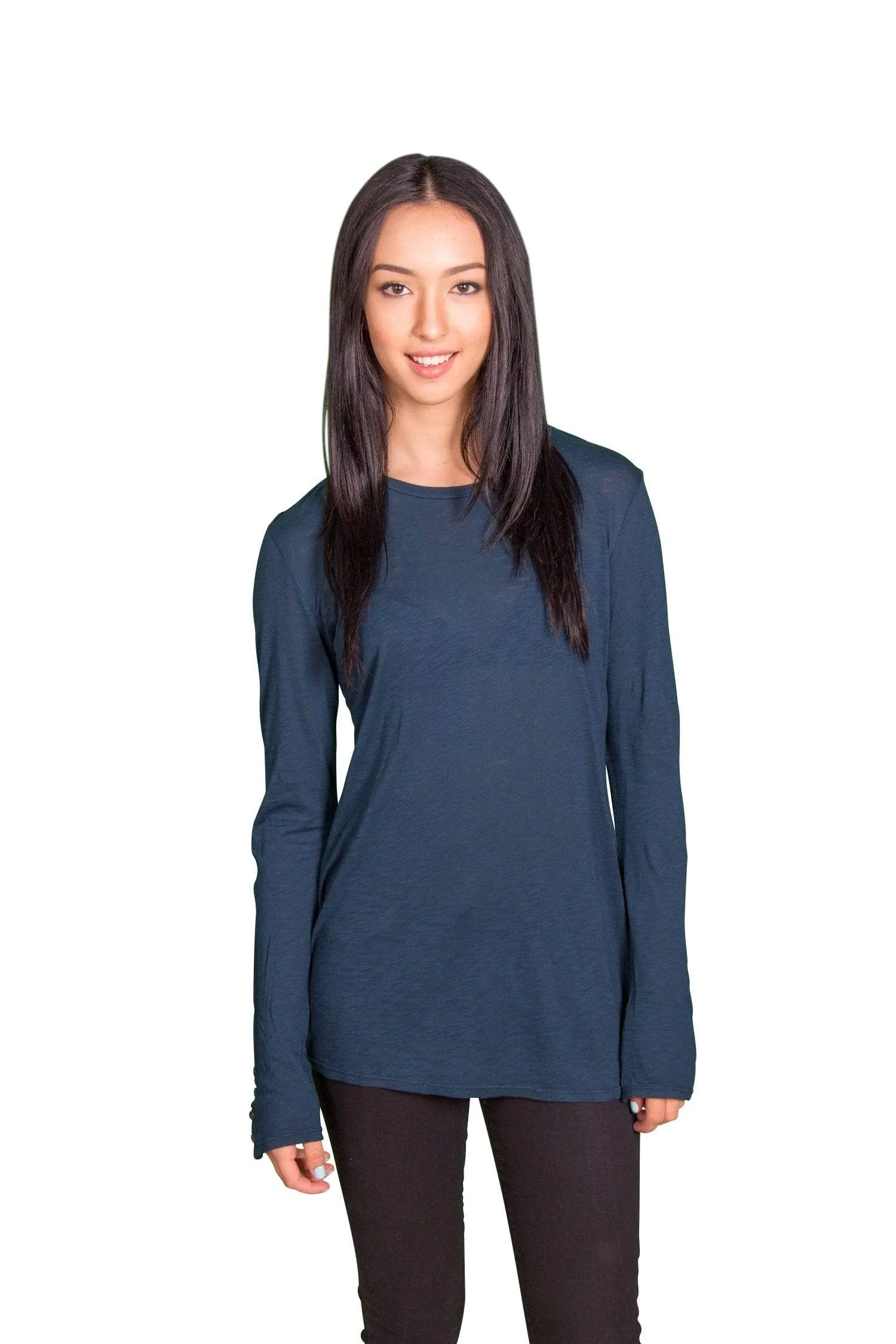 Velvet by Graham & Spencer Suella Luxe Slub Button Cuff Top