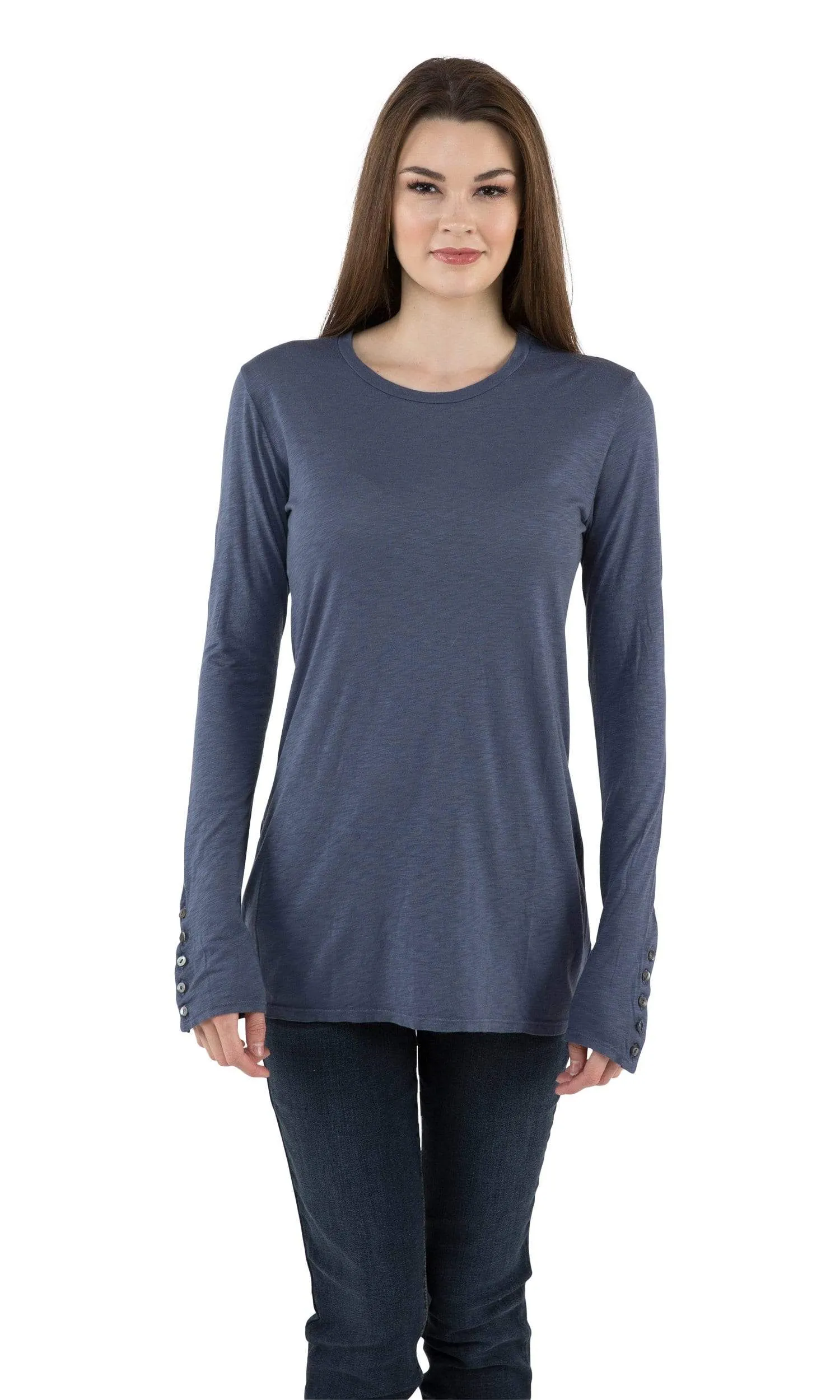 Velvet by Graham & Spencer Suella Luxe Slub Button Cuff Top