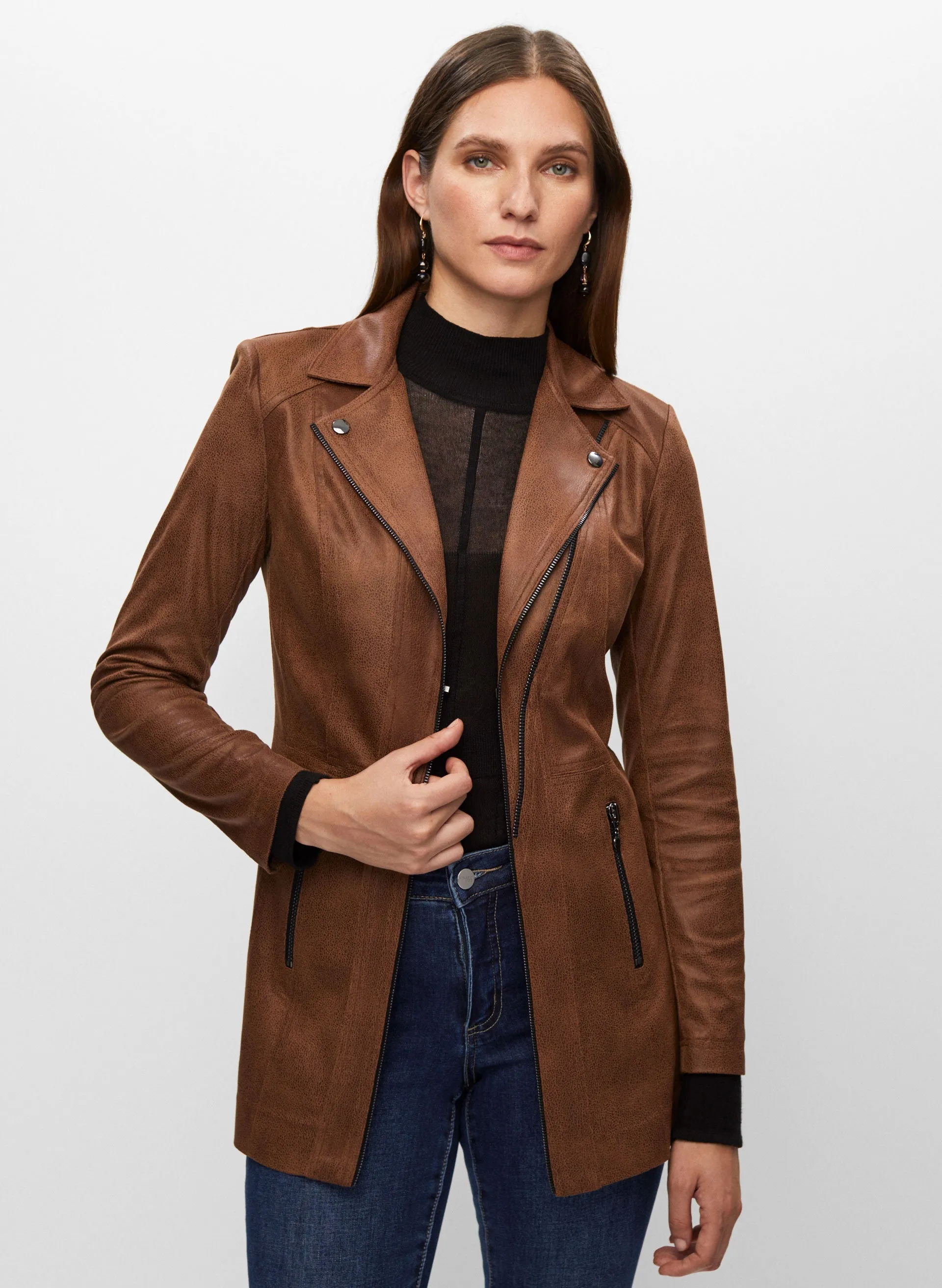 Vex - Faux Suede Redingote