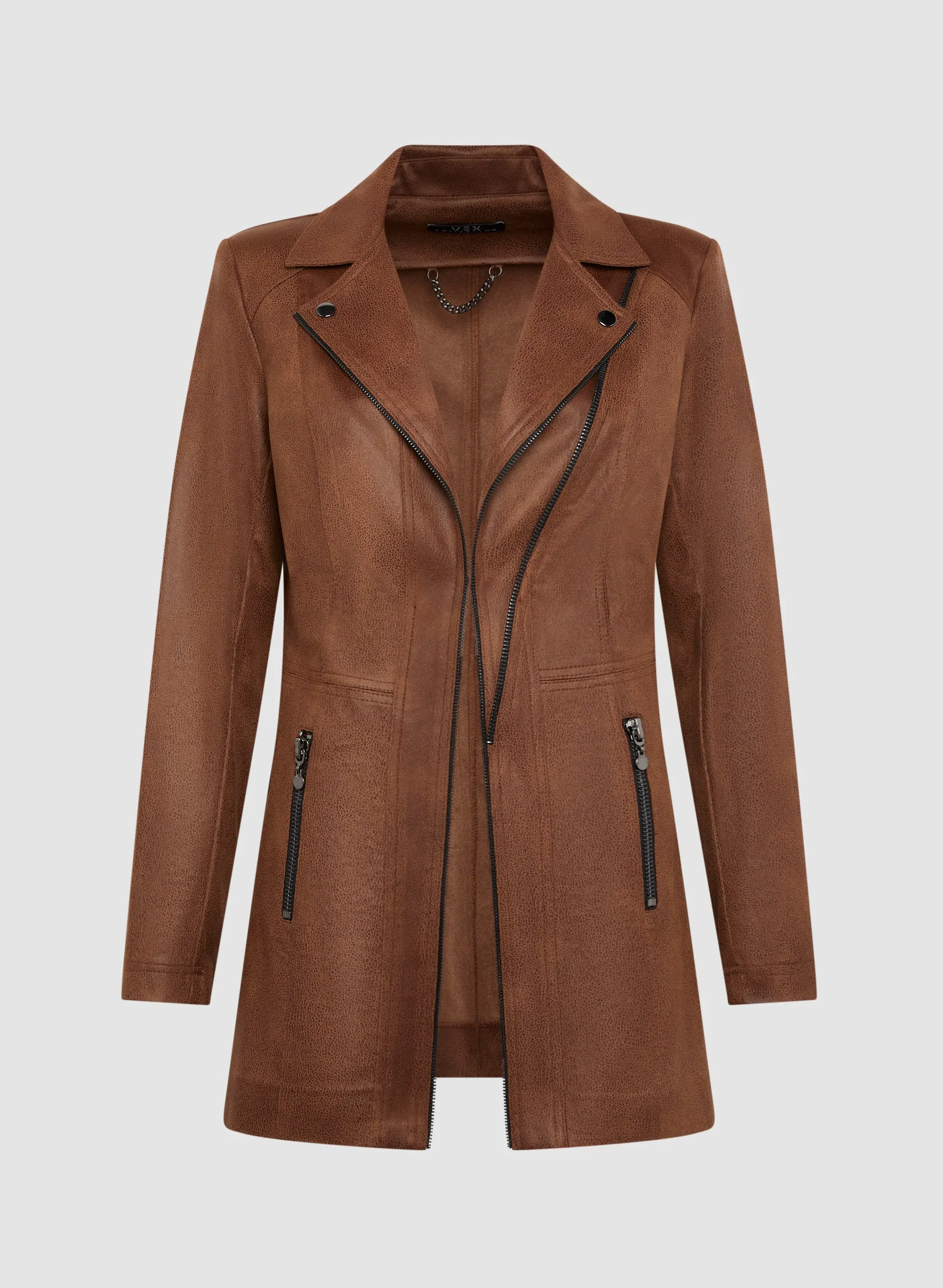 Vex - Faux Suede Redingote