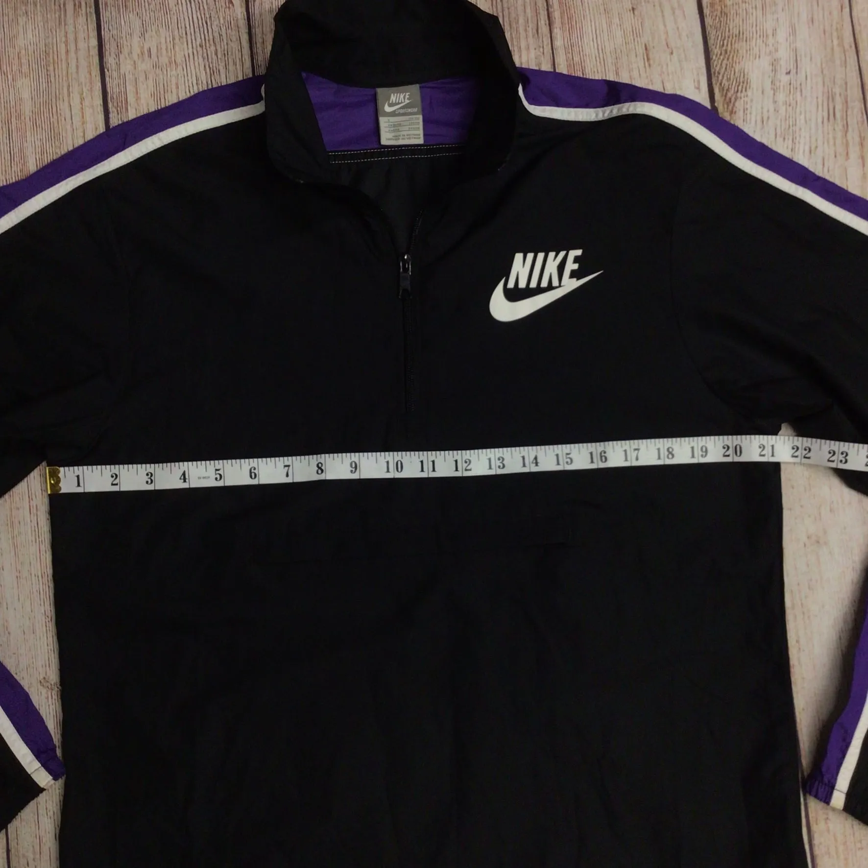 Vintage Nike Black & Purple Packable Windbreaker Jacket Size S