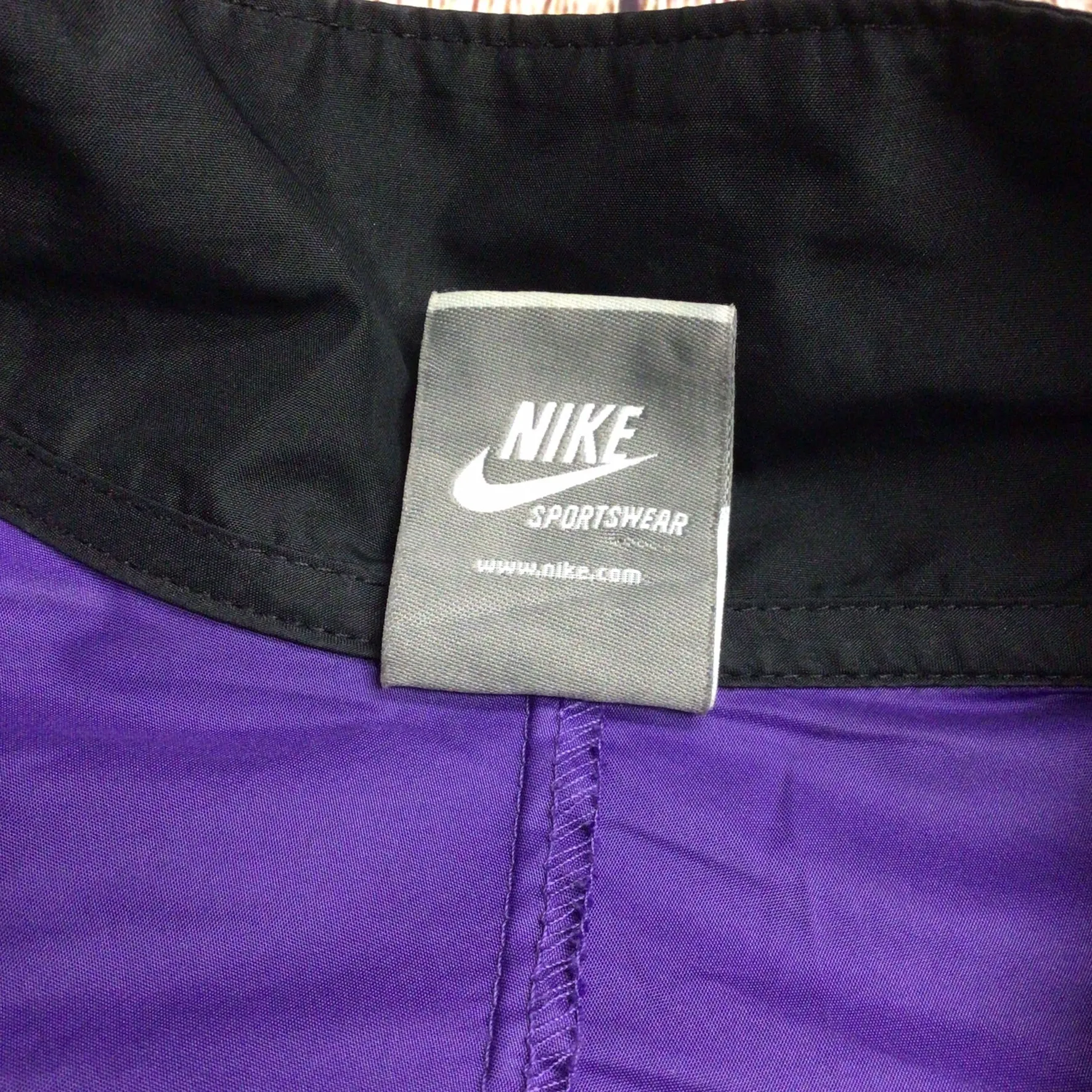 Vintage Nike Black & Purple Packable Windbreaker Jacket Size S
