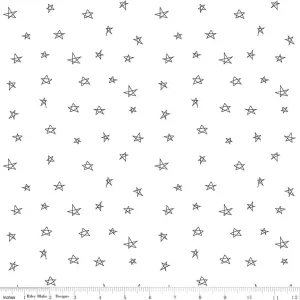 When Skies are Grey Star White Double Gauze