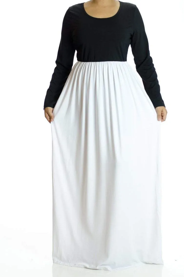 White Two Tone Maxi