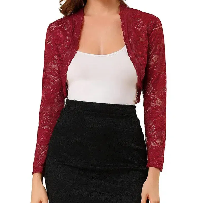 Women Floral Lace Cardigan Jackets