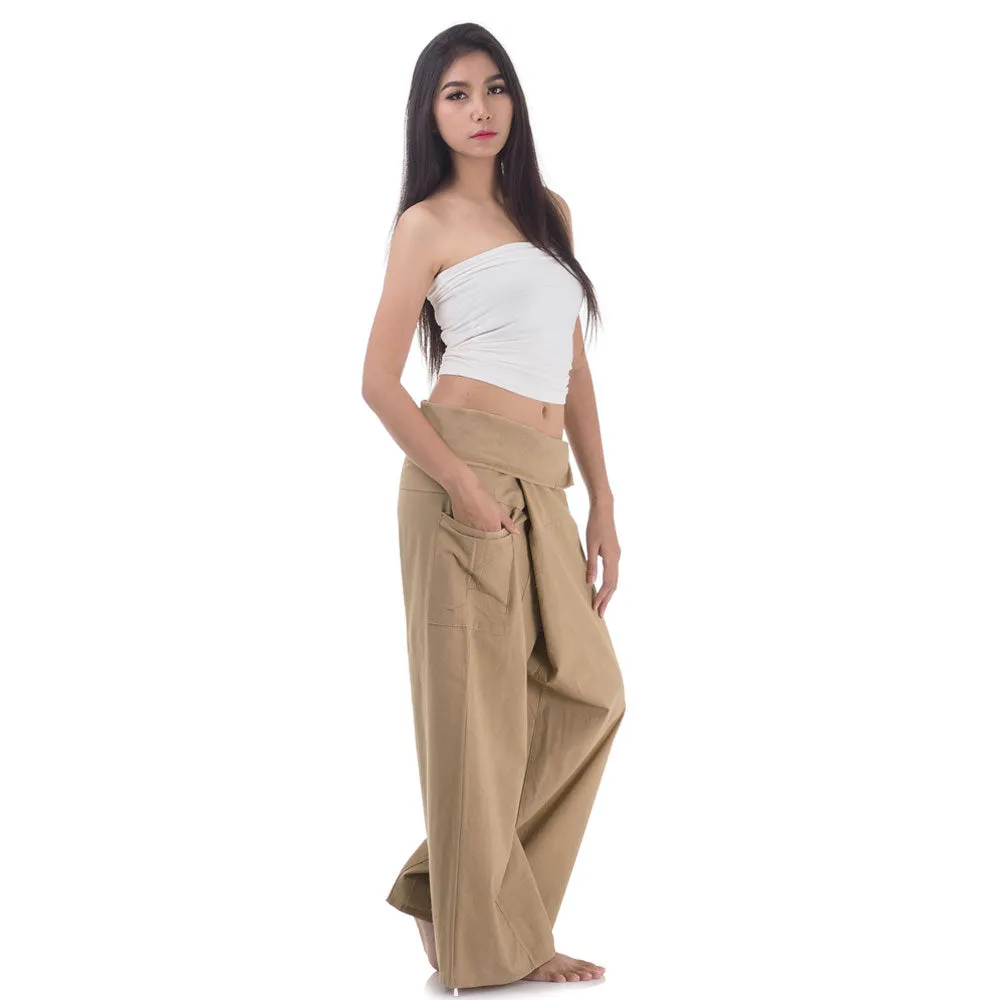 Women's Thai Fisherman Pants Earthy Brown