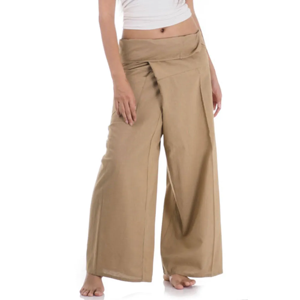 Women's Thai Fisherman Pants Earthy Brown