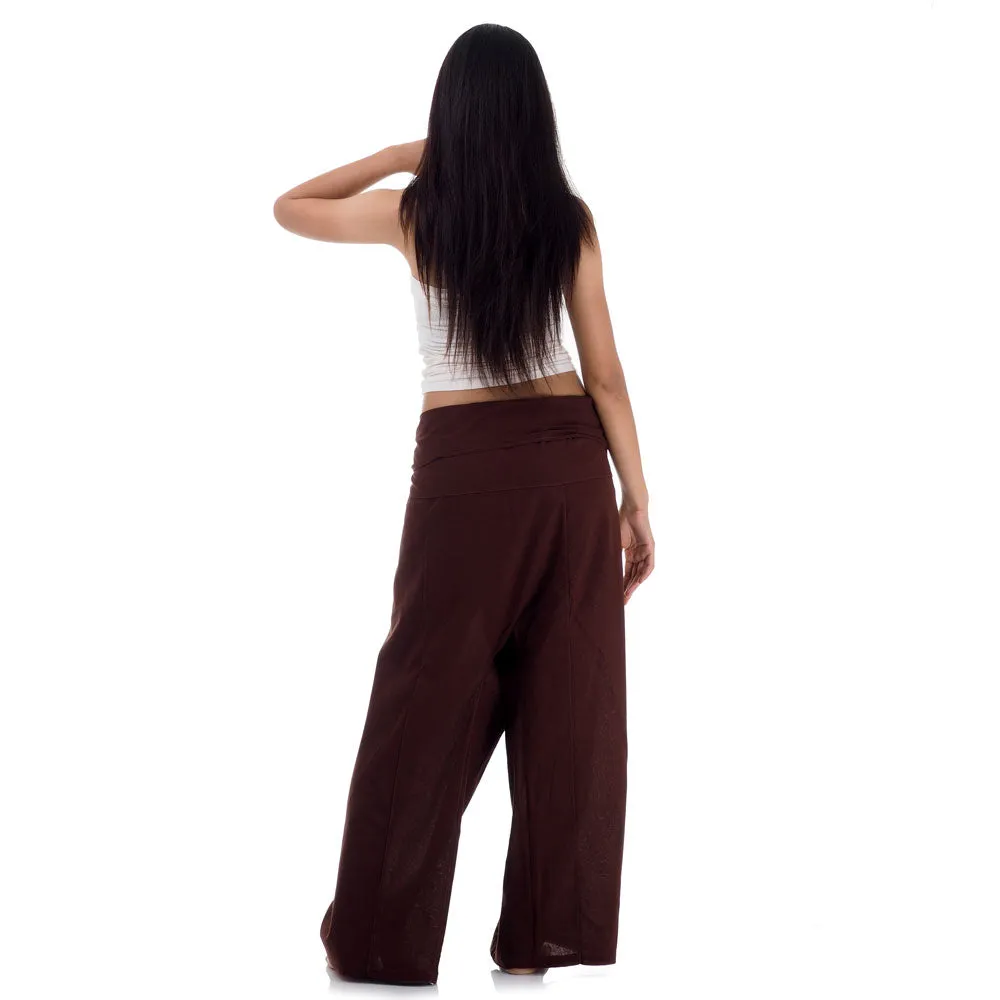 Women's Thai Fisherman Pants Earthy Brown