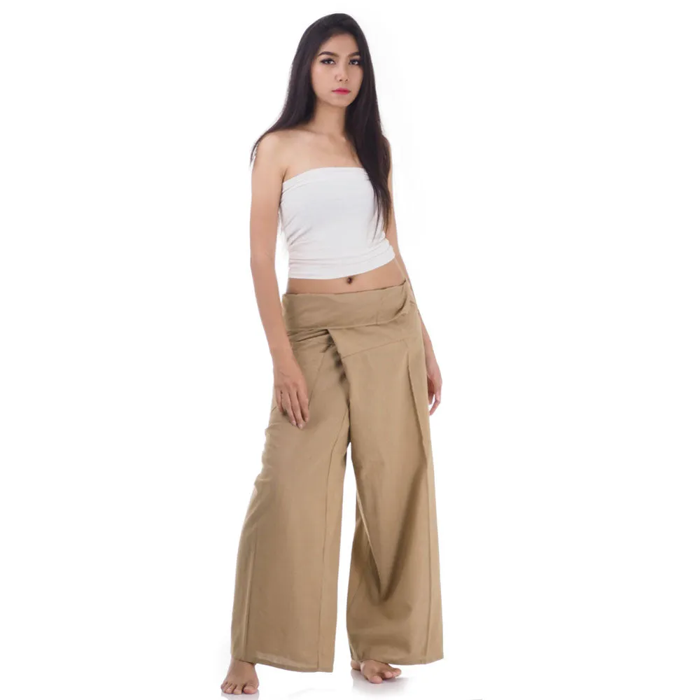 Women's Thai Fisherman Pants Earthy Brown