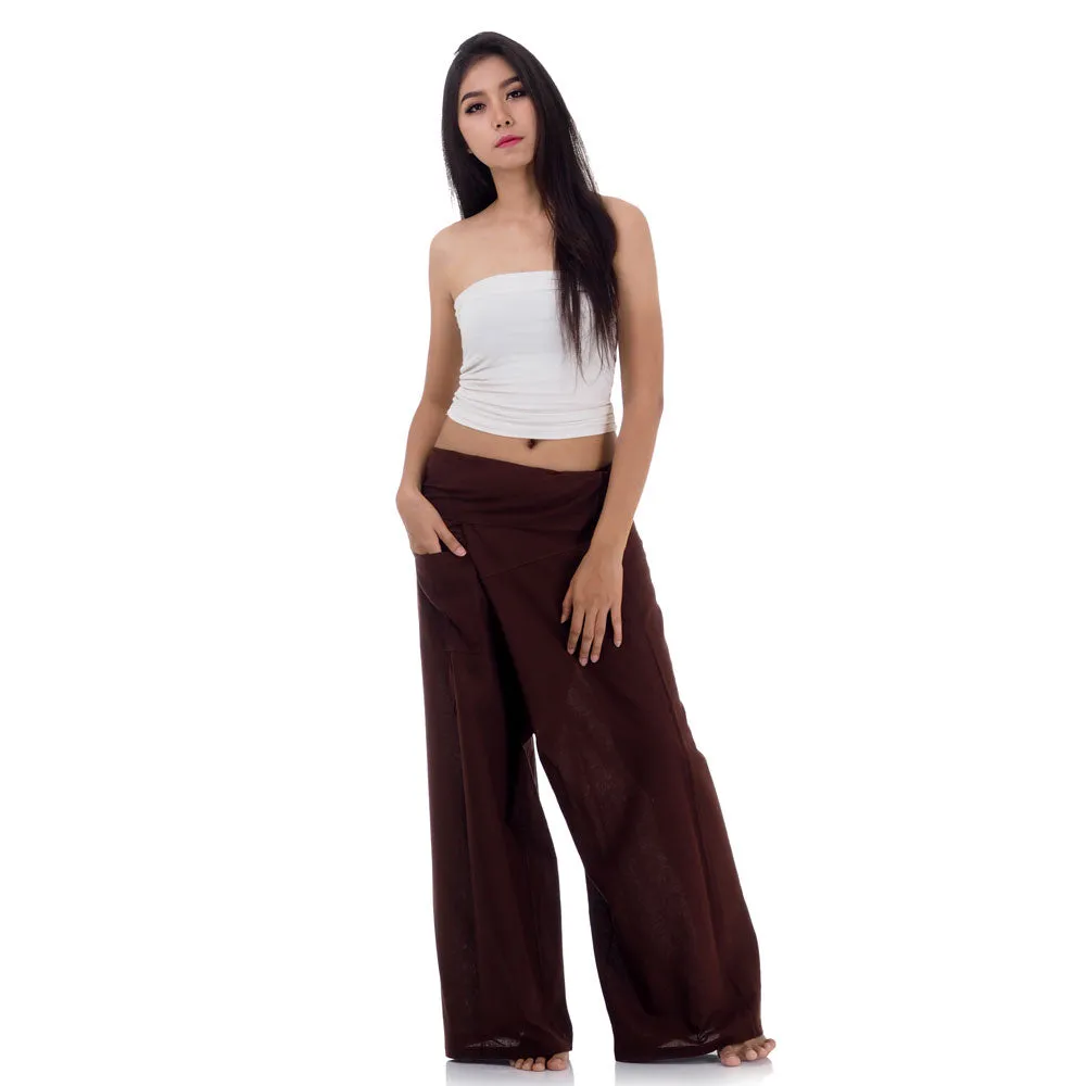 Women's Thai Fisherman Pants Earthy Brown