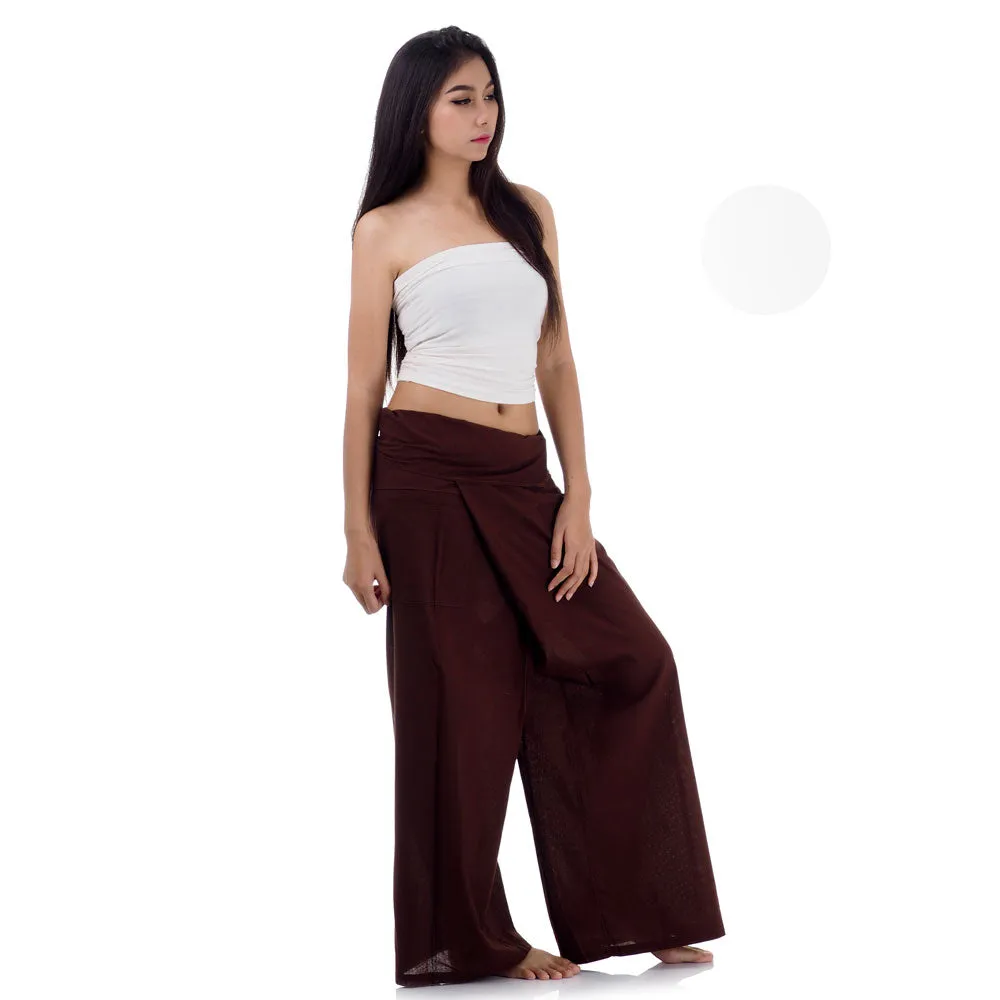Women's Thai Fisherman Pants Earthy Brown